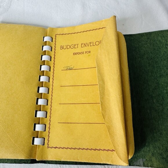 Vintage Dollar Saver Budget File Income Expenses Pad Envelopes Snap Close Binder - Picture 6 of 14